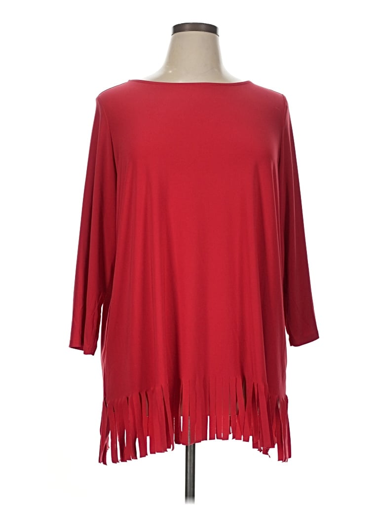 Pre-owned Anthony Original 3/4 Sleeve Top Red Boatneck Tops