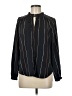 Nic + Zoe 100% Polyester Stripes Black Long Sleeve Blouse Size M - photo 1