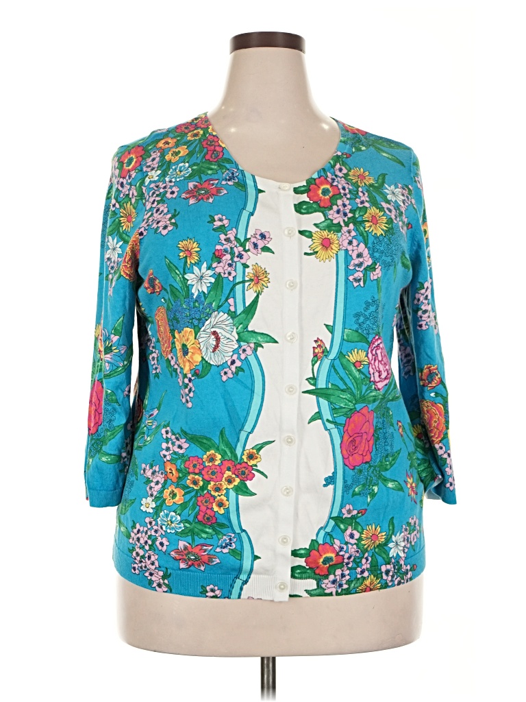 Pre-owned Talbots Cardigan Sweater In Blue