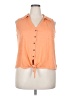 Sanctuary Orange Sleeveless Button-Down Shirt Size 2X - photo 1
