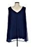Lane Bryant 100% Polyester Blue Sleeveless Blouse Size 12 Plus (0) - photo 1