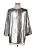 Ann Taylor 100% Polyester Metallic Silver 3/4 Sleeve Blouse Size S - photo 2