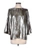 Ann Taylor 100% Polyester Metallic Silver 3/4 Sleeve Blouse Size S - photo 1