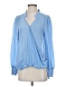 Olivia Grey Blue Long Sleeve Blouse Size S - photo 1