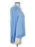 Olivia Grey Blue Long Sleeve Blouse Size S - photo 4