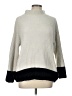 Cynthia Rowley TJX 100% Polyester Color Block Ivory Turtleneck Sweater Size L - photo 1