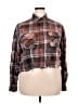 Assorted Brands Plaid Brown Long Sleeve Blouse Size XXL - photo 1