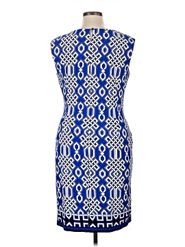 Robe Karin Stevens Black & White Print Sheath Dress Taille 14/16 - Occasion Très Bon État
