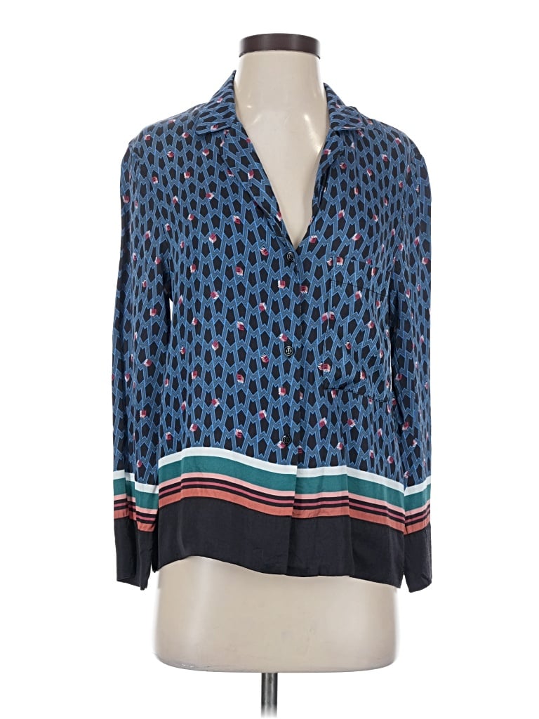 Pre-owned Maje 3/4 Sleeve Blouse In Blue