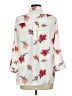 Iz Byer 100% Polyester Floral Ivory 3/4 Sleeve Blouse Size L - photo 2