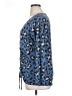 Nouvida Animal Print Blue Long Sleeve Blouse Size XL (estimated) - photo 5