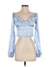 LA Hearts 100% Polyester Blue Long Sleeve Blouse Size S - photo 1