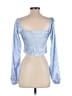 LA Hearts 100% Polyester Blue Long Sleeve Blouse Size S - photo 2