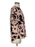 CAbi 100% Polyester Floral Brown Short Sleeve Blouse Size XS - photo 4