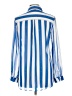 Lime Blue 100% Polyester Stripes Blue Long Sleeve Blouse Size L - photo 2