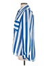 Lime Blue 100% Polyester Stripes Blue Long Sleeve Blouse Size L - photo 5