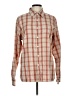 BKE Checkered-gingham Orange Long Sleeve Button-Down Shirt Size L - photo 1
