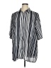 Avenue Stripes Silver Short Sleeve Blouse Size 14 - 16 Plus - photo 1