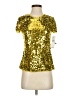 DKNY 100% Nylon Gold Short Sleeve Top Size 0 - photo 1