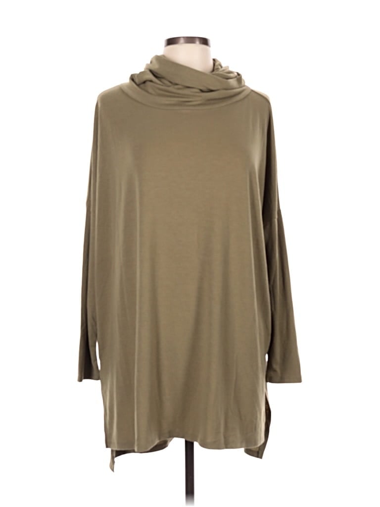 Pre-owned Zenana Long Sleeve Turtleneck In Tan