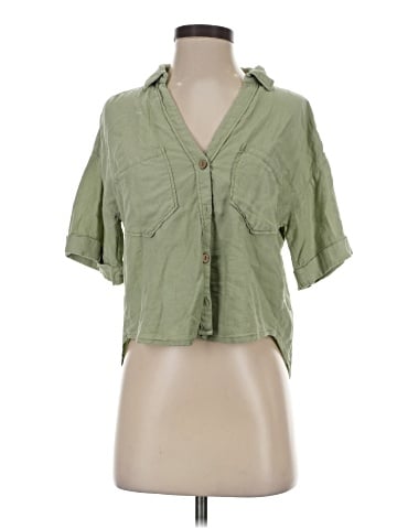 Zara 3/4 Sleeve Button-Down Shirt (view 1)