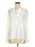 Drew 100% Metallic Ivory Long Sleeve Blouse Size M - photo 1