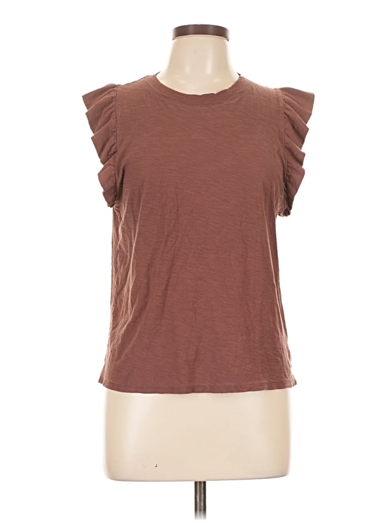 Pre-owned Nation Ltd Sleeveless T-shirt In Brown