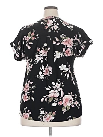 Flower & Feather Short Sleeve Blouse (view 2)