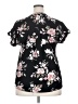 Flower & Feather Floral Black Short Sleeve Blouse Size 2X - photo 2
