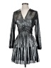 Zara 100% Polyester Metallic Silver Cocktail Dress Size XS - photo 1