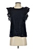 Express 100% Polyester Black Blue Sleeveless Blouse Size XS - photo 1