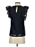 Express 100% Polyester Black Blue Sleeveless Blouse Size XS - photo 2