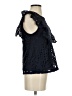 Express 100% Polyester Black Blue Sleeveless Blouse Size XS - photo 4