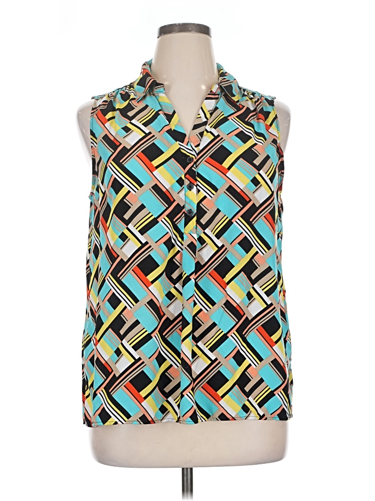 Pre-owned Dana Buchman Sleeveless Blouse In Blue