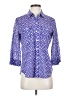 Chico's 100% Cotton Blue 3/4 Sleeve Button-Down Shirt Size S - photo 1