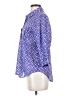 Chico's 100% Cotton Blue 3/4 Sleeve Button-Down Shirt Size S - photo 5