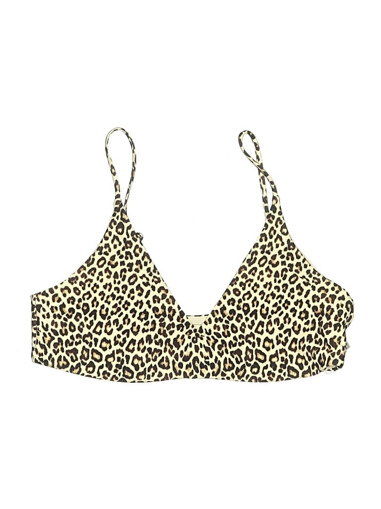 Jcrew Swimsuit Top Gold Animal Print Pattern Swimwear