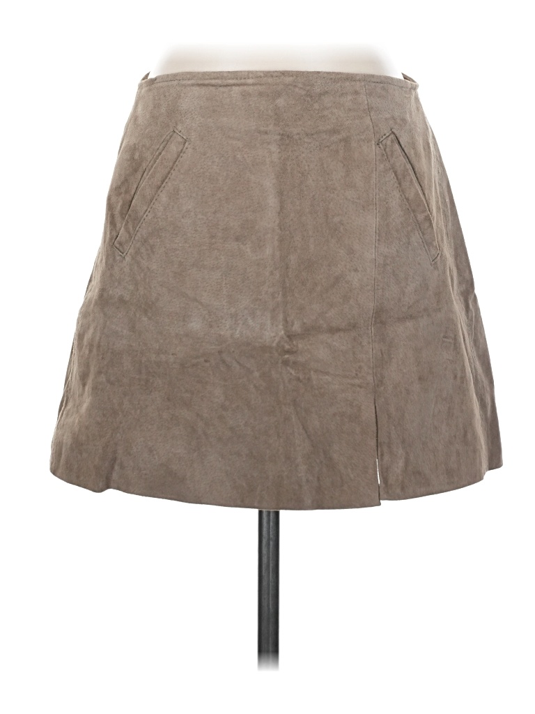 Pre-owned Blanknyc Blank Nyc Leather Skirt In Tan