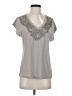 Banana Republic 100% Polyester Gray Tan Short Sleeve Top Size XS - photo 1