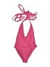 Assorted Brands Solid Pink One Piece Swimsuit Size S - photo 1