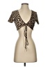 Shein Animal Print Brown Short Sleeve T-Shirt Size 4 - photo 1