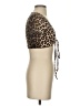 Shein Animal Print Brown Short Sleeve T-Shirt Size 4 - photo 4