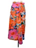 Shein 100% Polyester Print Orange Casual Skirt Size 6 - photo 1