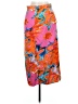 Shein 100% Polyester Print Orange Casual Skirt Size 6 - photo 2