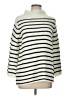 New Directions Stripes Ivory Turtleneck Sweater Size L - photo 1