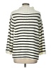 New Directions Stripes Ivory Turtleneck Sweater Size L - photo 2