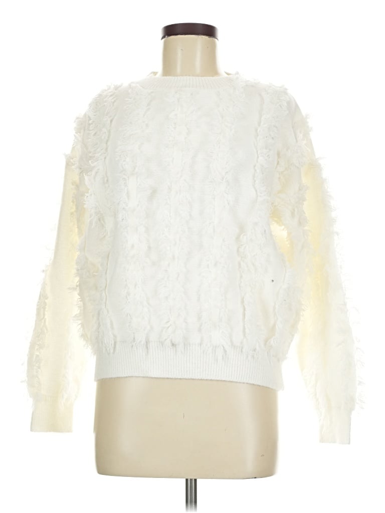 Pre-owned Shein Pullover Sweater In White
