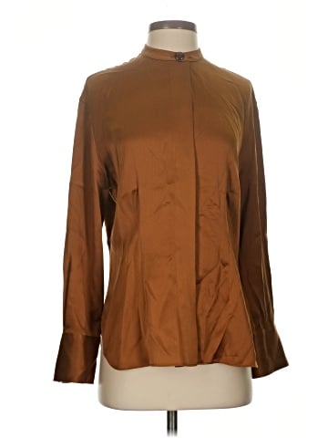 Vince. Long Sleeve Silk Top (view 1)