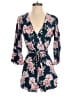Topshop 100% Rayon Floral Blue Romper Size 4 - photo 1