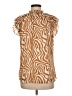 Tamara H. 100% Polyester Animal Print Tan Orange Sleeveless Blouse Size M - photo 2